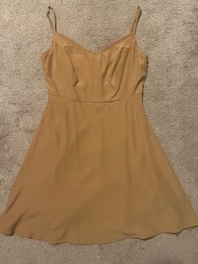 Satin Slip Dress in Mustard Yellow